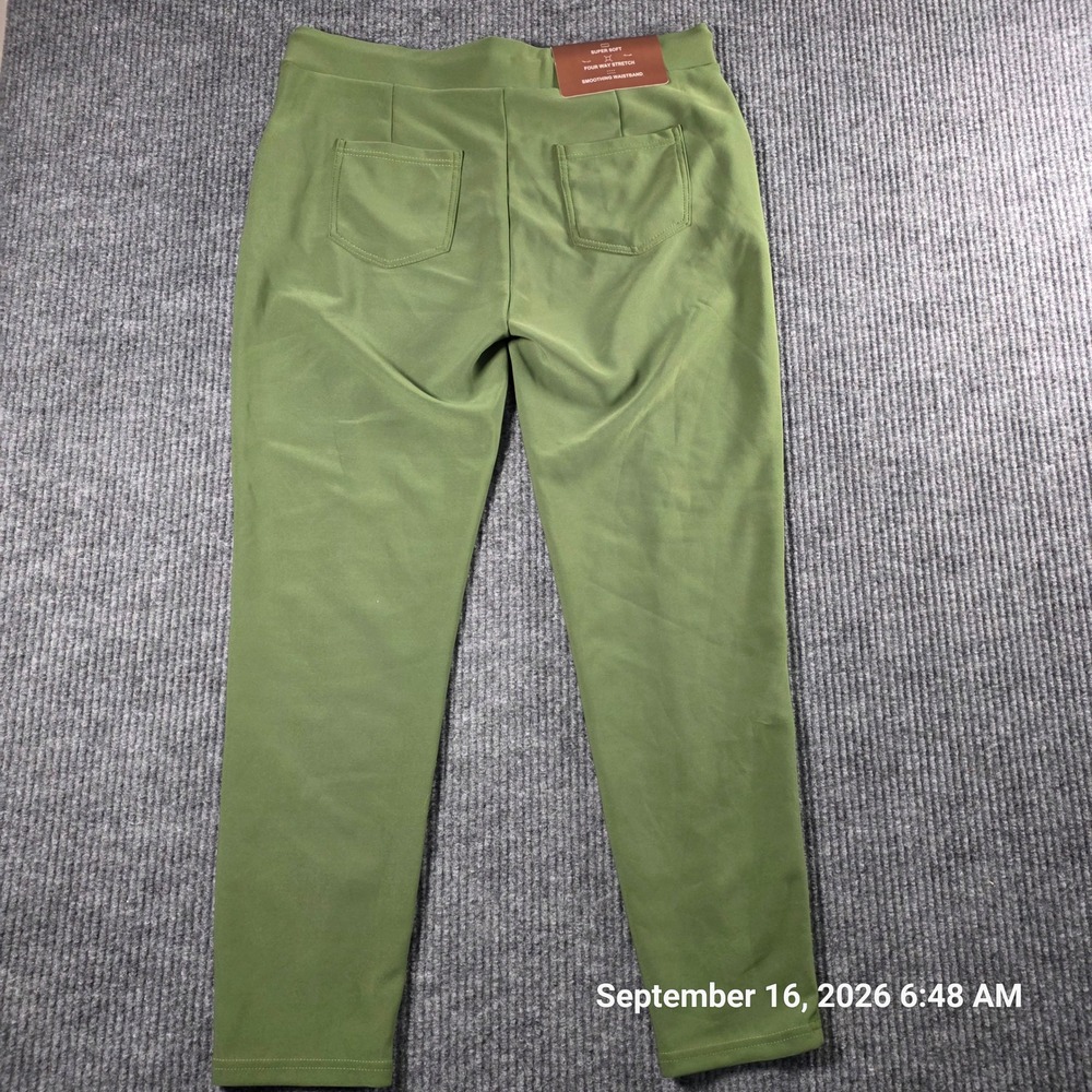 Polished & Poised Womens 2XL Green Skinny Stretch Pants Smoothing Waistband NWT - Picture 9 of 9